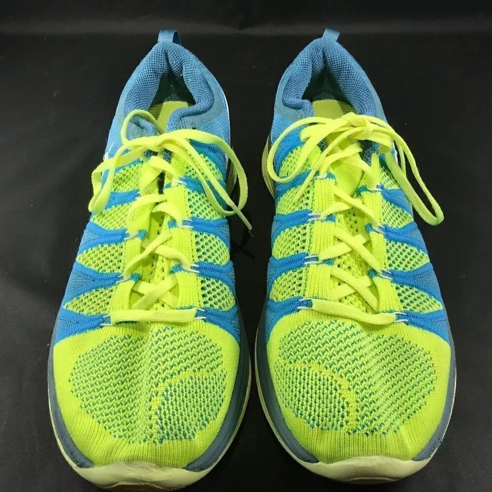 NIKE Mens Flyknit Lunar 2 Sz 10 US 44 EUR Volt Blue 9 UK Running Shoes